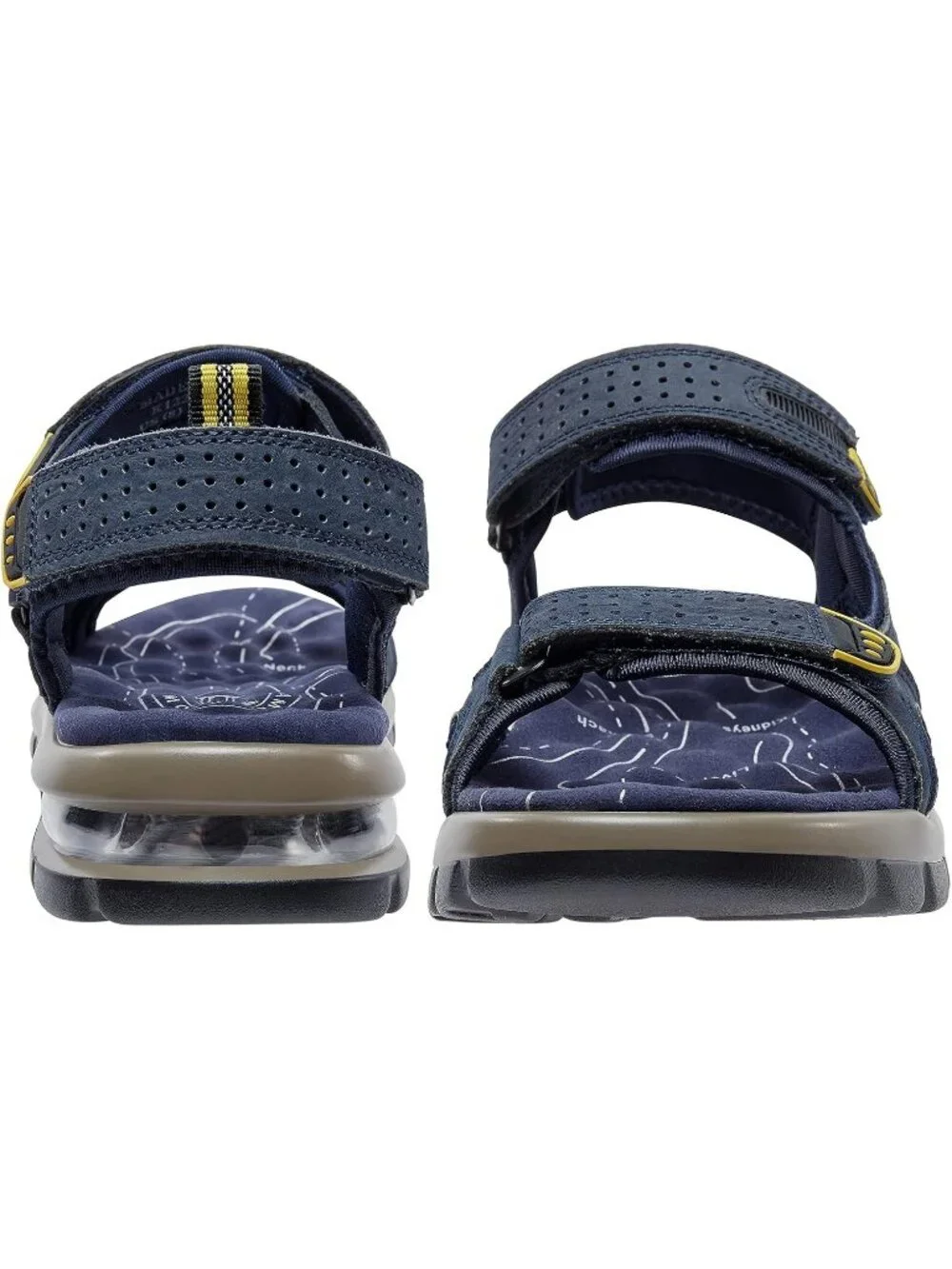 Men's Dark Blue Athletic Outdoor Leather Waterproof Rubber Hiking Sandal Shoes